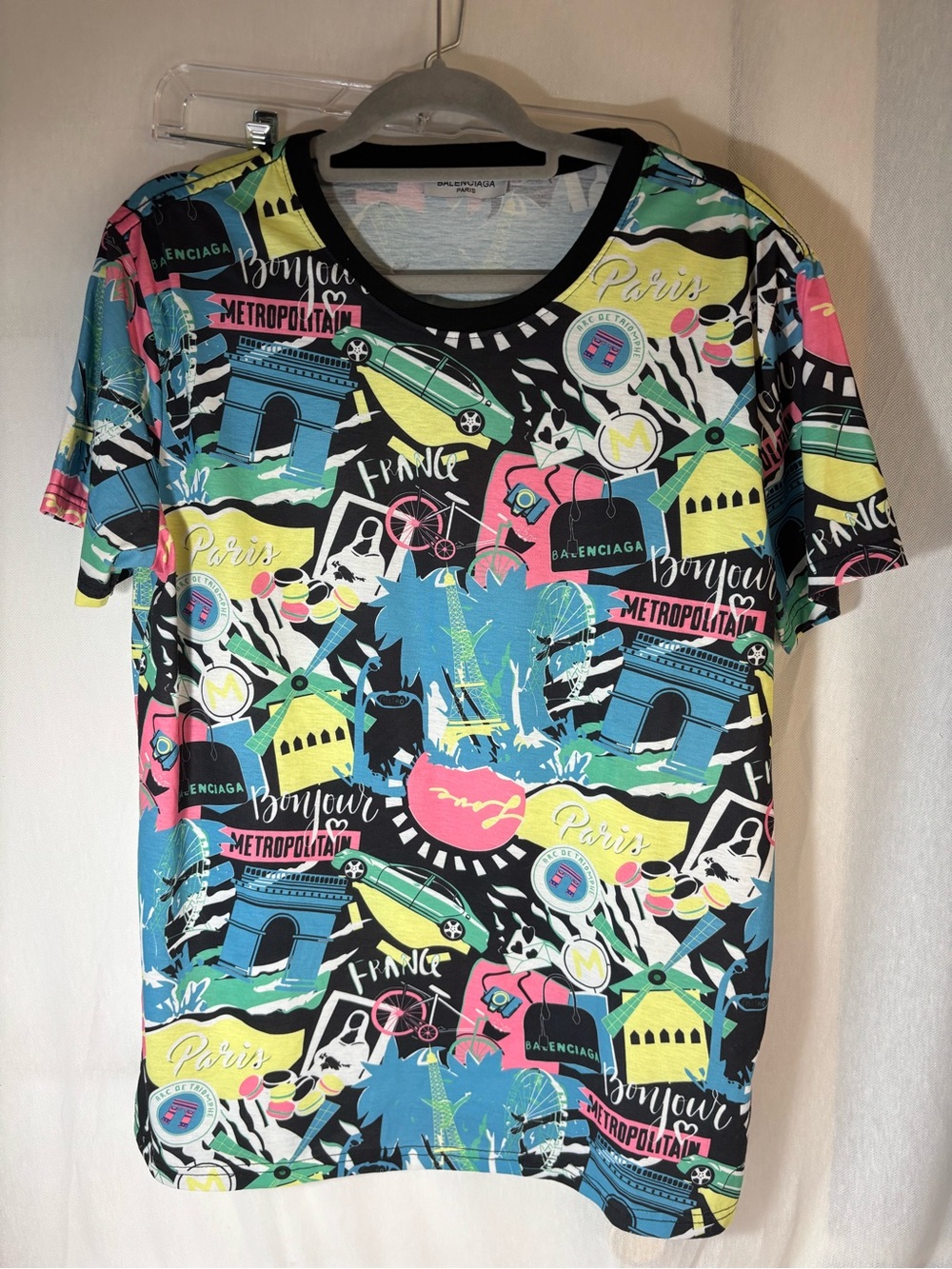 Balenciaga men’s XXL Multicolor Paris Graphic Tee